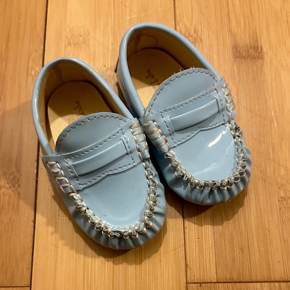 Trumpette Light Blue Kids Moccasins